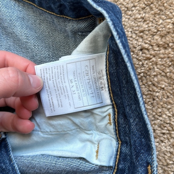 Carhartt Denim Single Knee Carpenter Cargo Work Streetwear Pants - Picture 5 of 9